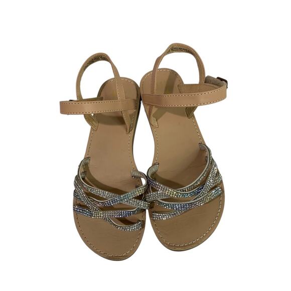 Size 2 Mix No6 Girls Sandals Rhinestones Flat Stella Strappy - Picture 5 of 11